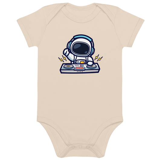 ORGANIC SPACE JAMMER BABY ONESIE