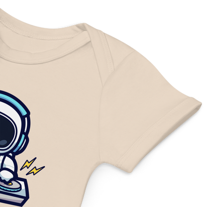 ORGANIC SPACE JAMMER BABY ONESIE